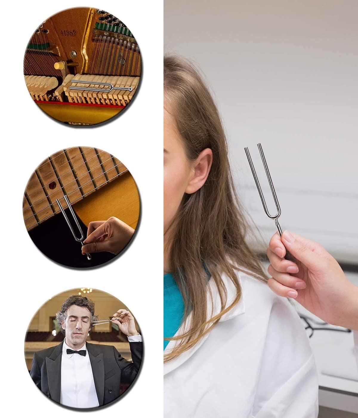 2 Stuks Stemvork, Instrumenten Stemvork, Piano Stemvork, Viool Gitaar Stemapparaat Instrument, Roestvrij Staal Standaard A440 Hz Chakra Stemvorken Toongereedschap Voor Muziekapparaat (Zilver 2 Stuks Stemvork, Instrumenten Stemvork, Piano Stemvork, Viool Gitaar Stemapparaat Instrument, Roestvrij Staal Standaard A440 Hz Chakra Stemvorken Toongereedschap Voor Muziekapparaat (Zilver