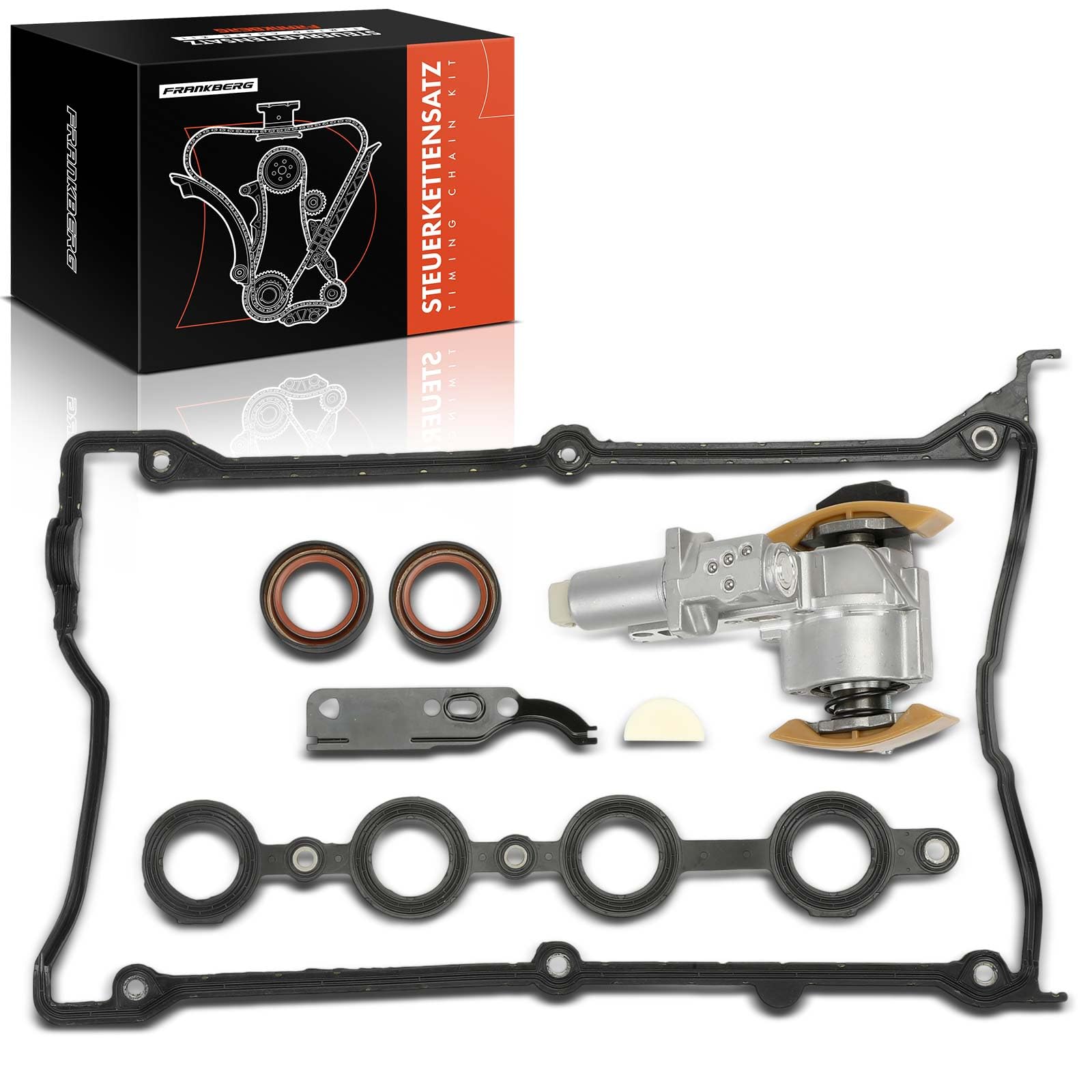Frankberg Juego de cadenas de distribución Regulador del árbol de levas Juego de juntas Compatible con Golf IV 1J1 Polo 9A 9N P.a.s.s.a.t Variante 3B6 Golf IV Variante 1J5 TT 8N3 Replace# 058109088K