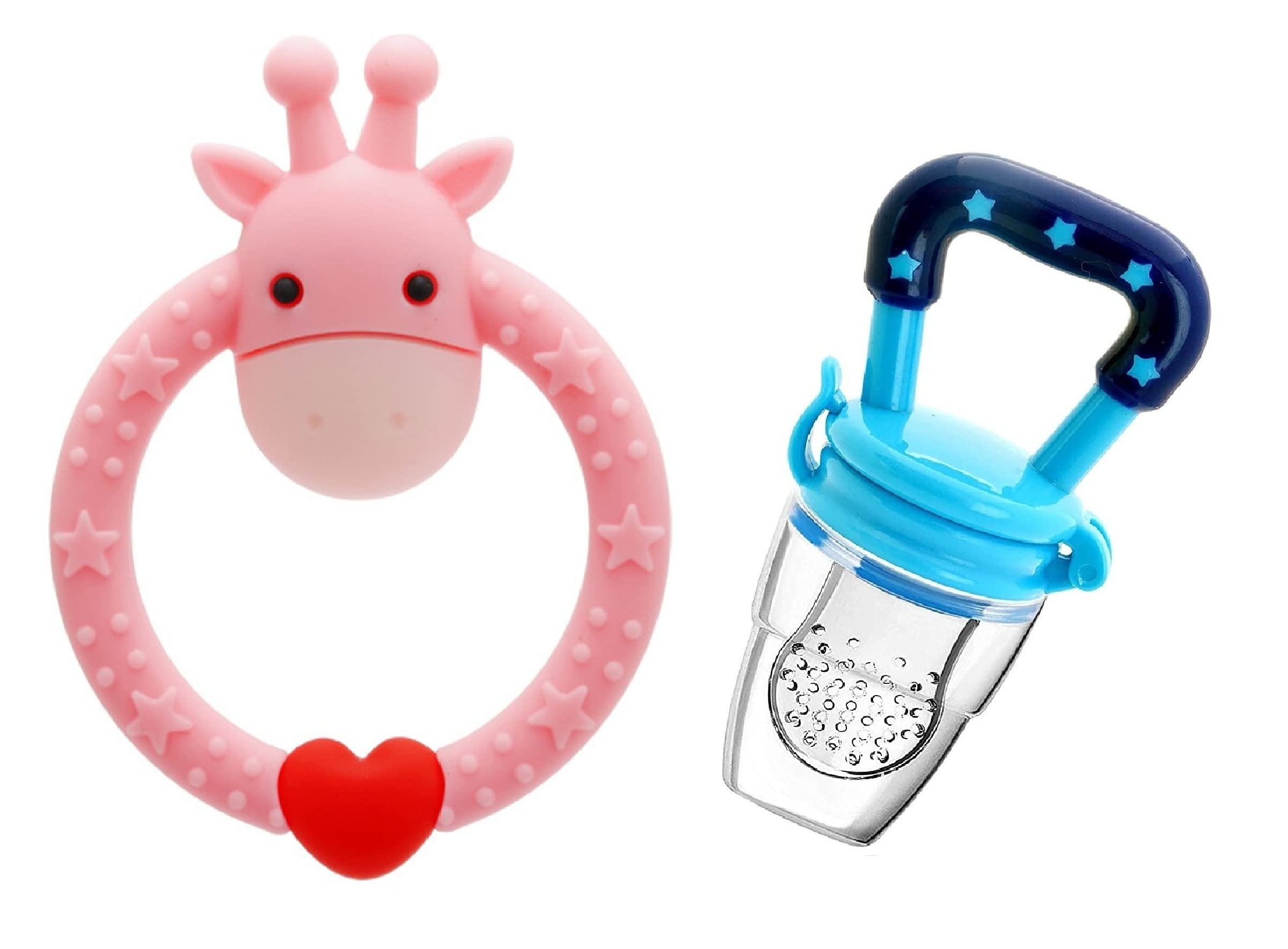 Silicone Fruit Pacifier Shape Teether for Baby 6-12 Months| Baby Teether 3-6 Months Babies| Teether Teether for 6 to 12 Months Baby Bpa Free Combo Pack (Teether Pack of 2) (Multicolor2)-image-21
