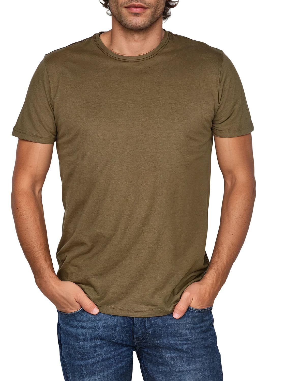 riverso RIVDean T-shirt męski, regularny krój, zestaw 5 sztuk, okrągły dekolt, krótki rękaw, na lato, czarny, biały, beżowy, zielony, szary, niebieski, S M L XL XXL 3XL 4XL 5XL