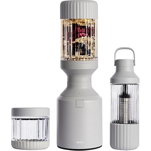 Beast Blender + Hydration System | Blend Smoothies and Shakes, Infuse Water, Premium Kitchen Countertop Design, 1000W (Pebble Grey)