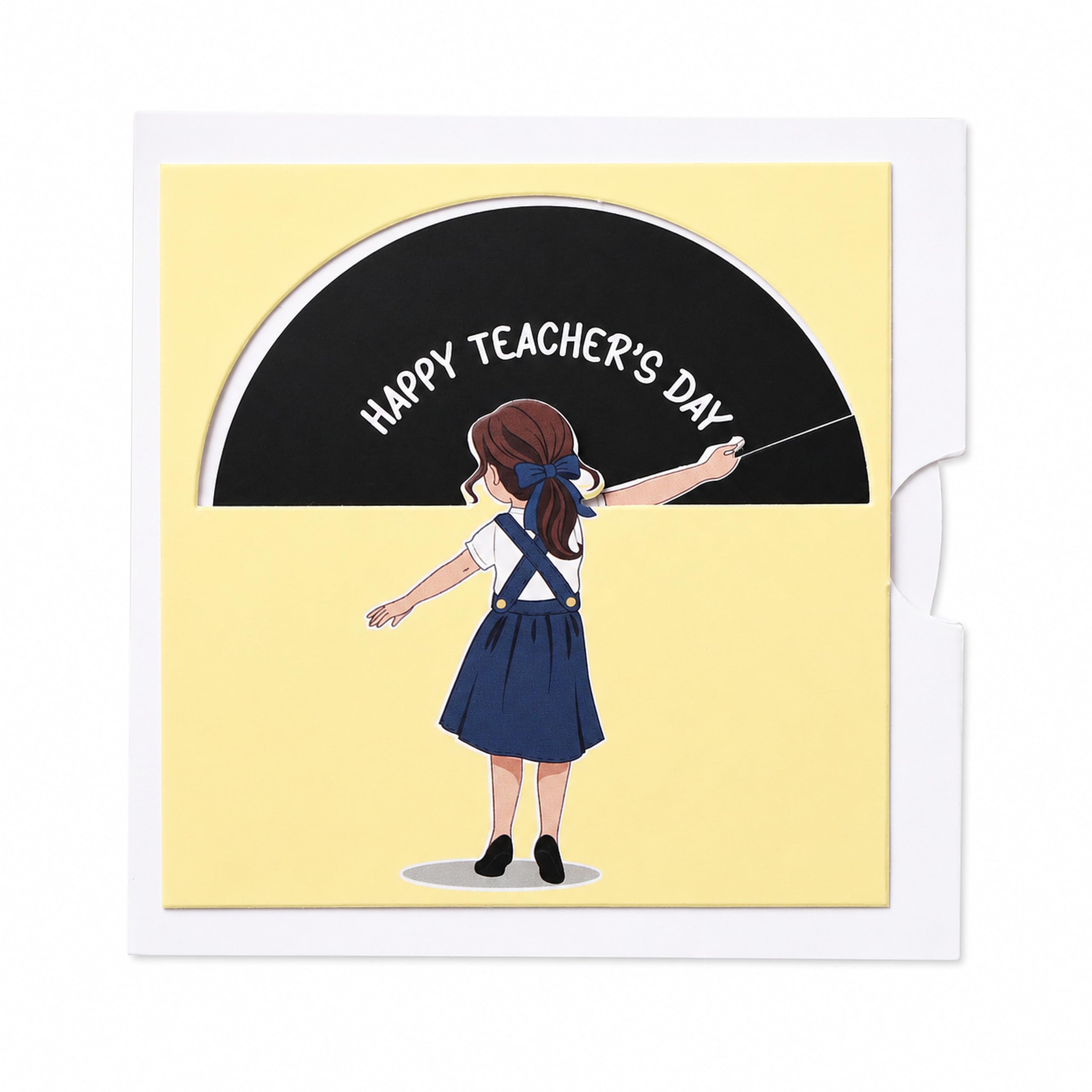 Oye Happy - Teacher's Day Blackboard Greeting Card | Handmade Pull-Out Thank You Card for Madam & Sir | 1 Piece