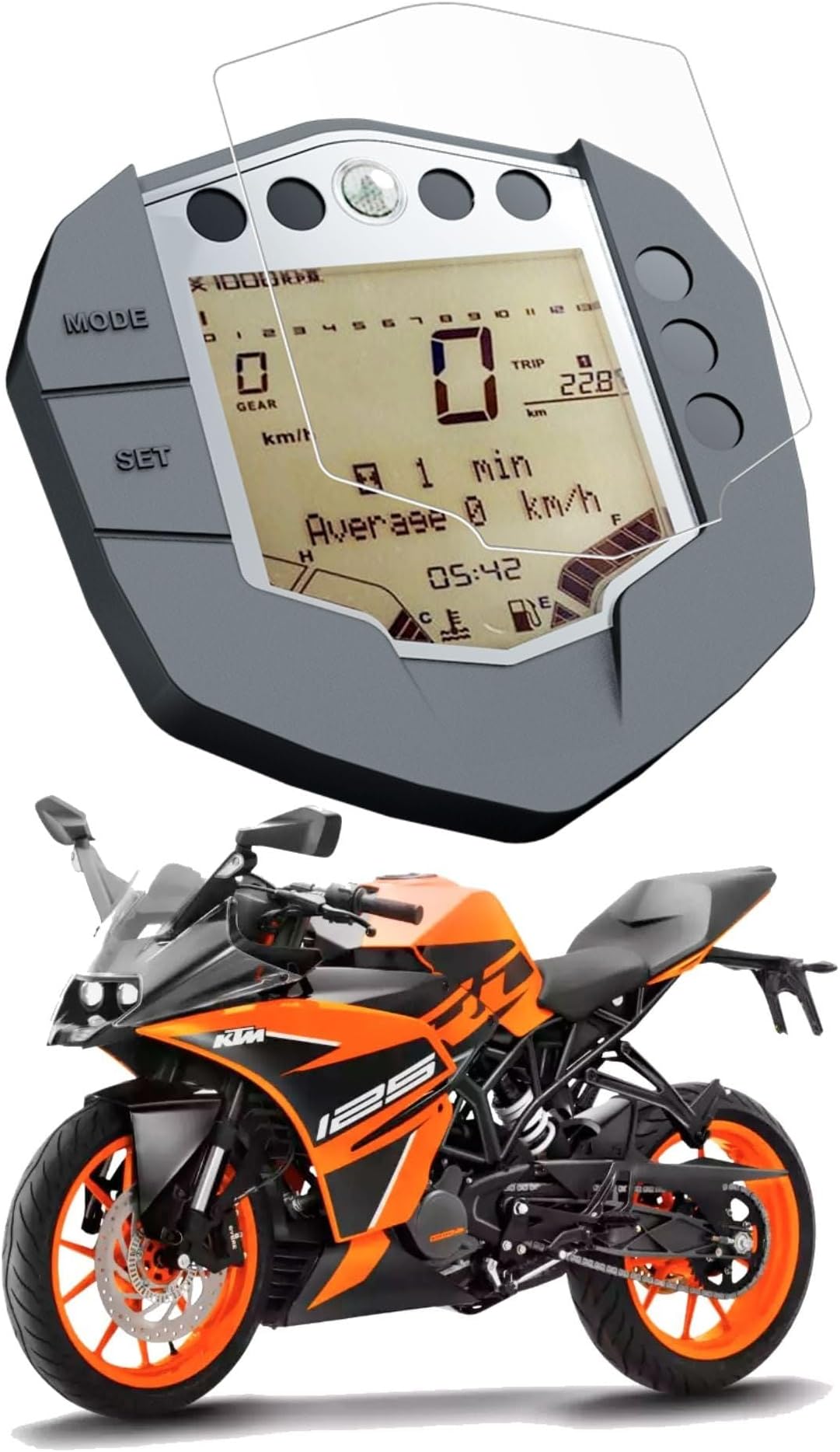 9H Nano Speedometer Screen Protector Scratch Guard Compatible with KTM Duke 125, 200, 250, 390 (2013-2016), RC 125 (2019-2020), RC 200 (2014-2020), RC 390 2014+ (2 Pcs)