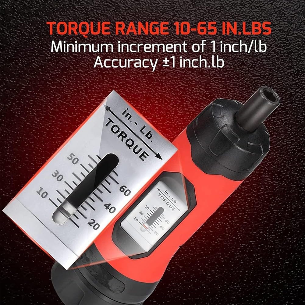 Llave dinamométrica de clic de 1/4 de pulgada de 10 a 65 pulgadas, destornillador de precisión para reparación de bicicletas, trinquete reversible para herramienta de cabeza de acero al