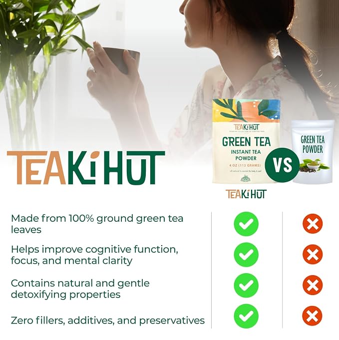 Té verde instantáneo 4 oz sin azúcar miniatura 3