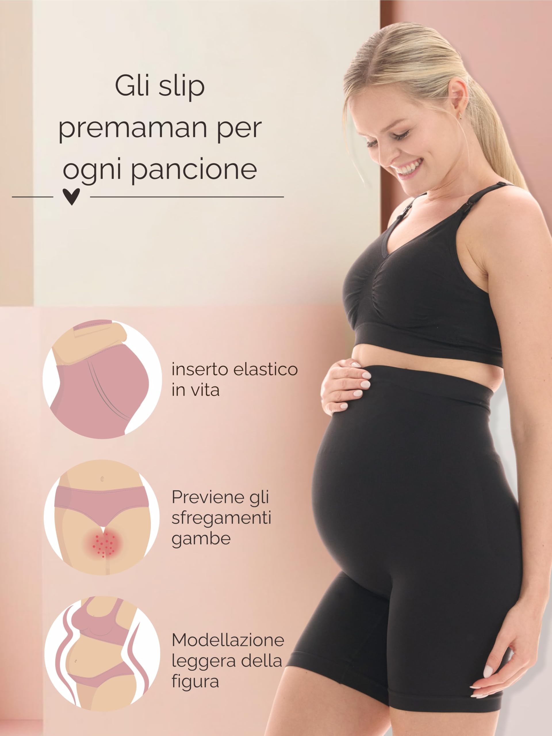 Herzmutter Mutande per la Gravidanza Sostegno - Mutandine Premaman - Senza Cucitura - Slip Supporto - Biancheria Intima per Futura Mamma Comoda - 5500