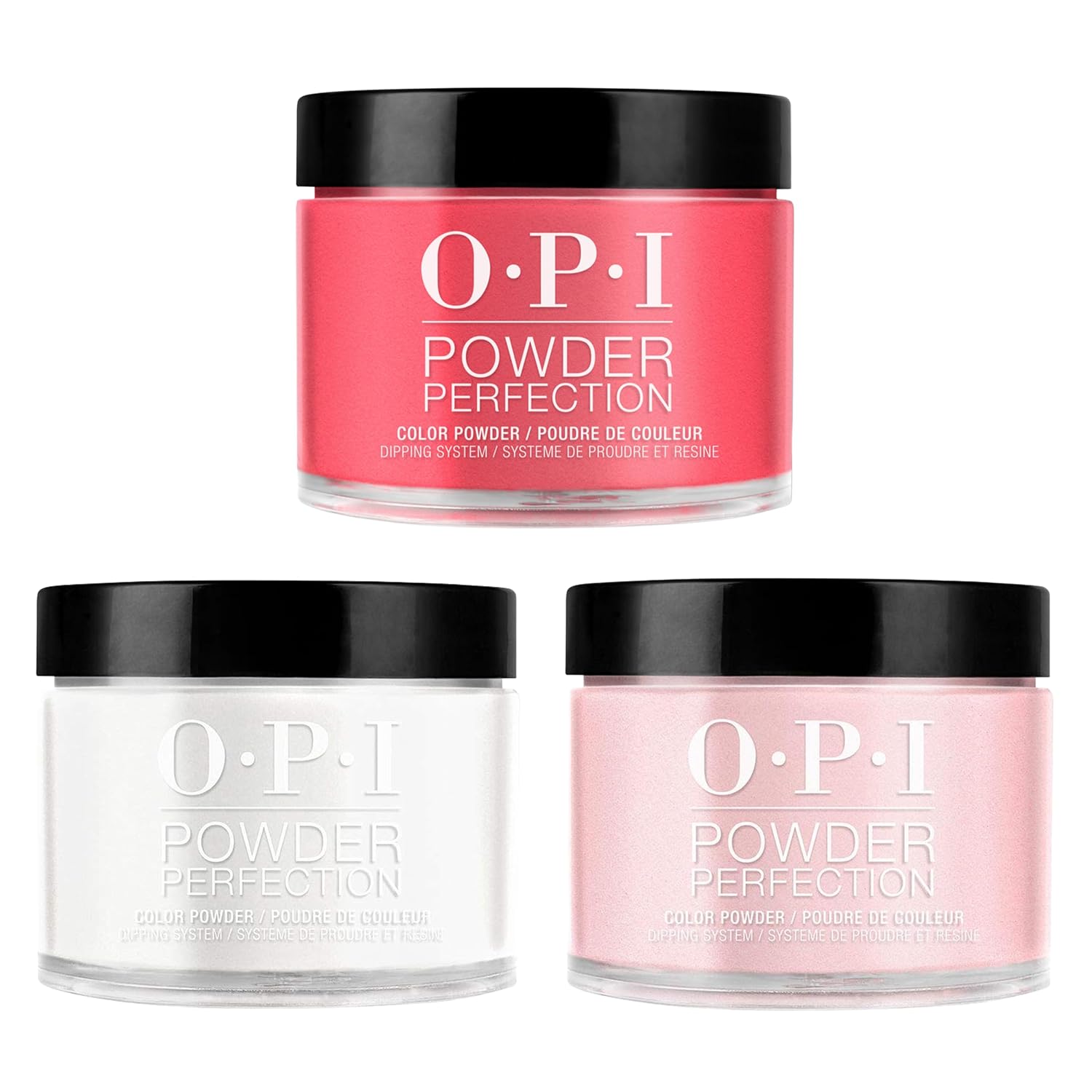 OPI Powder Perfection Iconic Shades Tio Bundle | Funny Bunny + Bubble Bath + Big Apple Red