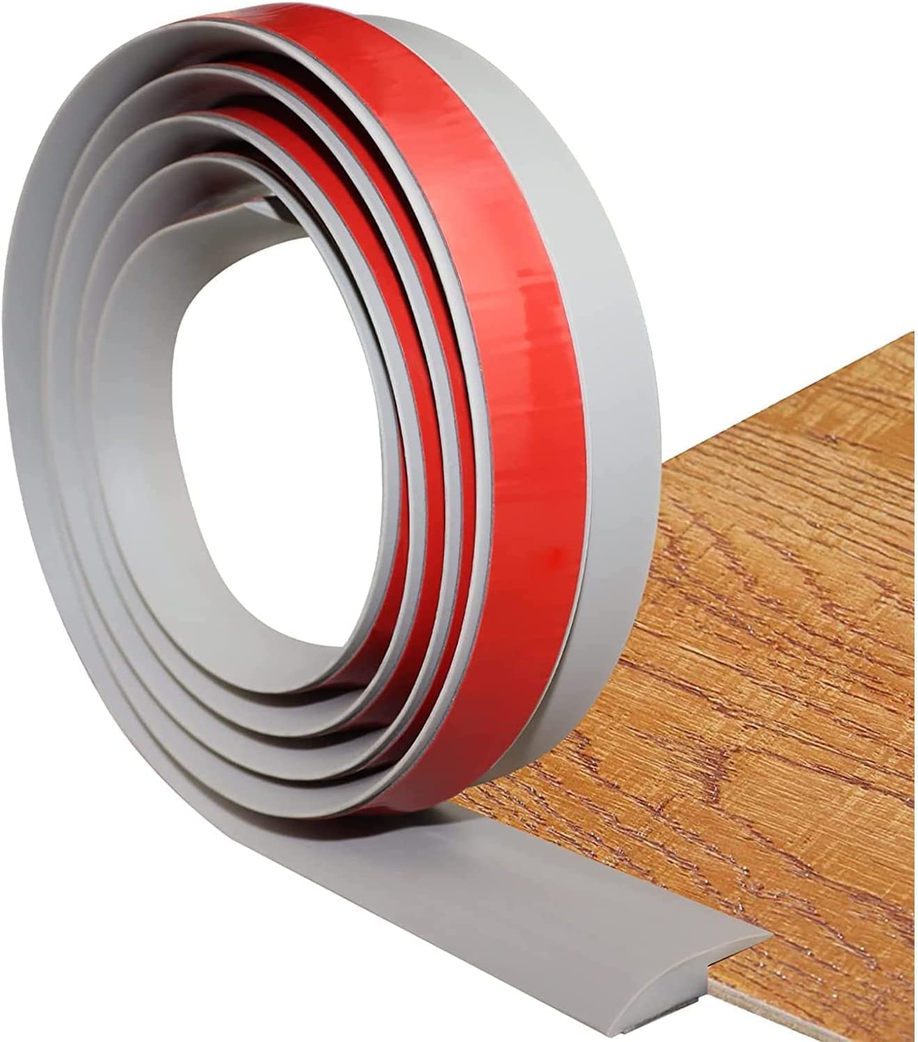 PENCK Floor Transition Strip Self Adhesive, 6.56 Ft Transition Strip, PVC Carpet & Floor Edging Trim Strip for Doorway Threshold Transition with a Height Less Than 0.12 Inch