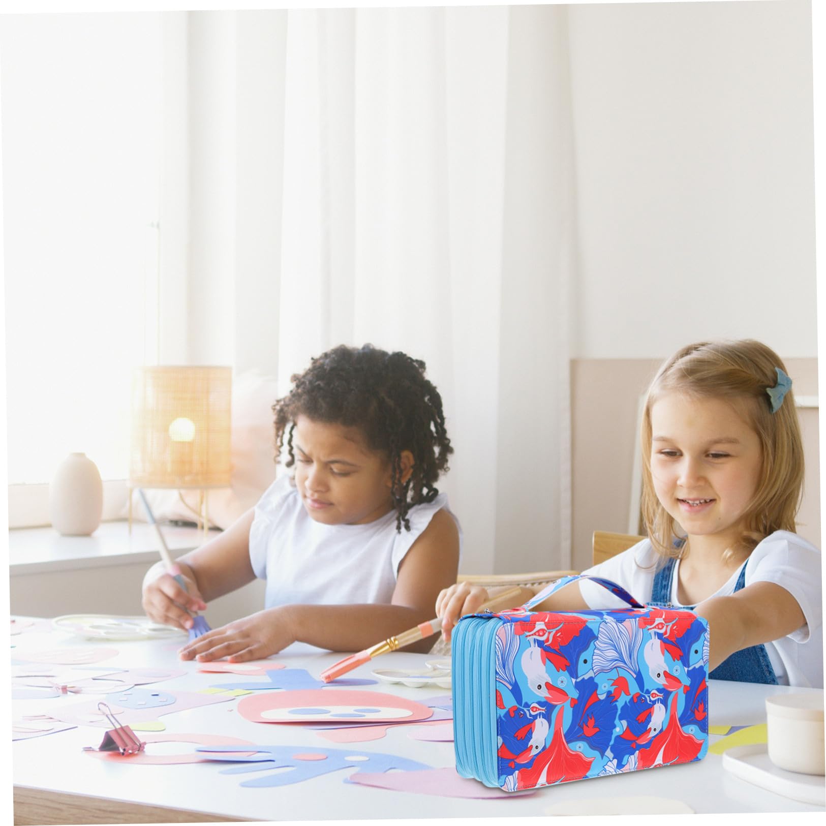 1pièce Trousse à Crayons Multicouche Slots De Rangement Portable pour Dessin Et Fournitures Scolaires avec Poignée pour École Et Bureau