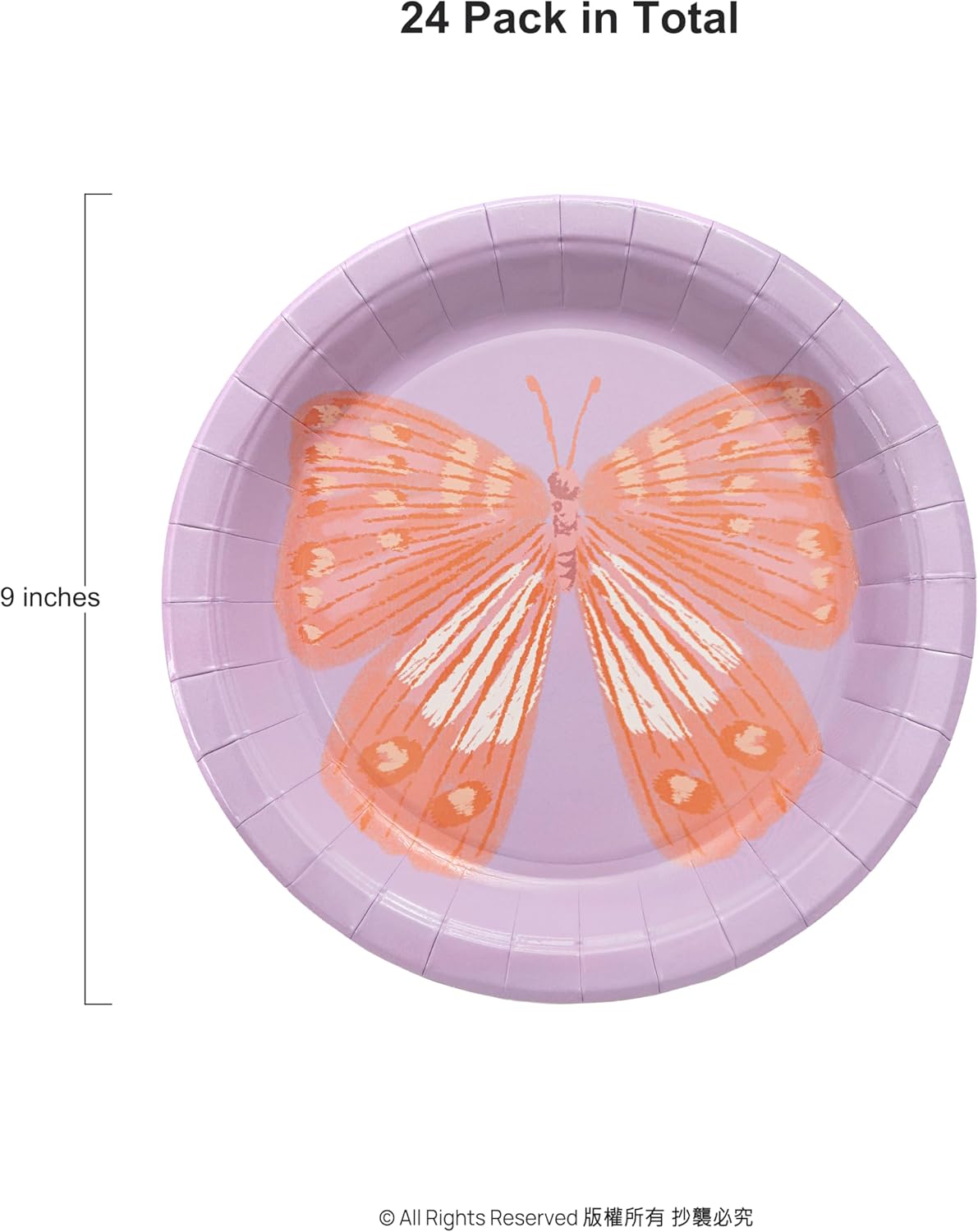 Cheerland Garden Party Butterfly Plates Purple Disposable Spring Paper Plates for Woodland Themed Kids Birthday Party Decorations Floral Celebration Tableware Supplies and Decoration 7 Inch 24 Pcs - Image 2