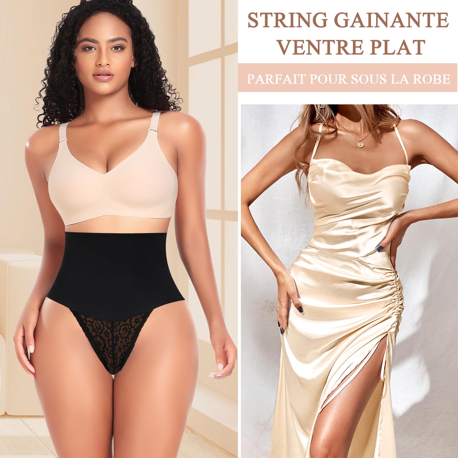 YARRCO String Gainante Ventre Plat Invisible Check Check 22