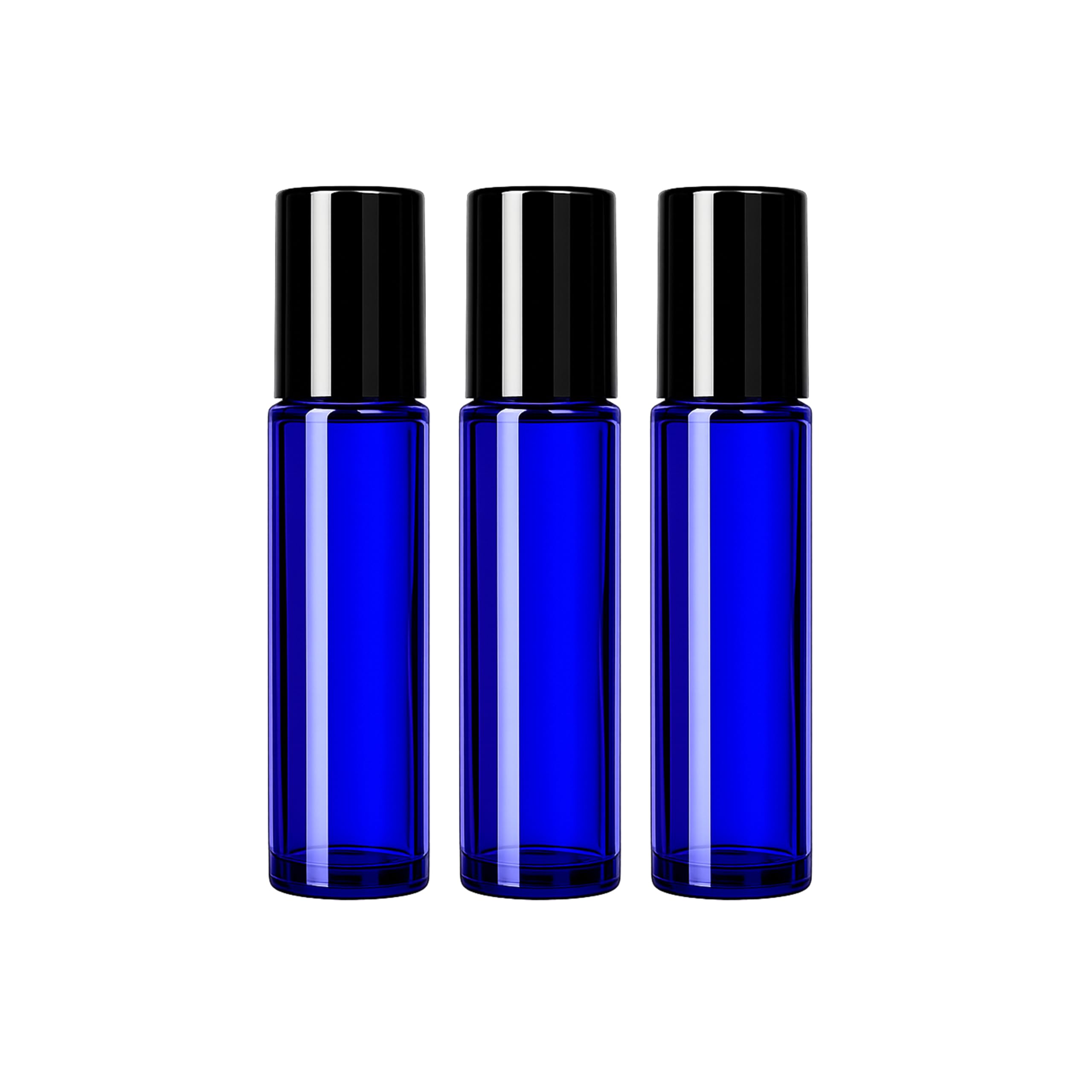 Royal Blue Glass Roll On Bottles with Black Cap for Essential Oils, Perfumes, Lip Balms, Aromatherapy | Refillable, Reusable & Eco-Freindly Leakproof Bottle - 10 ML (Pack of 3)-image-43