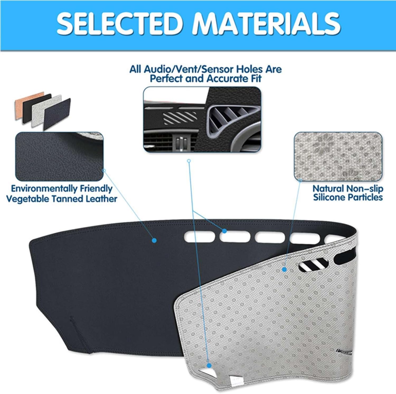 LXURY Leather Dashmat Dashboard Cover Pad Dash Mat Carpet,Fits for KIA Optima JF 2016 2017 2018 2019 K5 Accessories