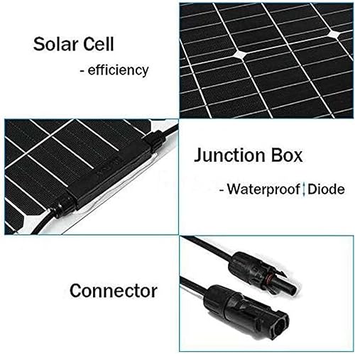 Miniatura 5 de Kit de panel solar flexible (150 W/300 W), controlador de carga (40a), cargador de viaje al aire libre, paneles solares de 18 V para el hogar al