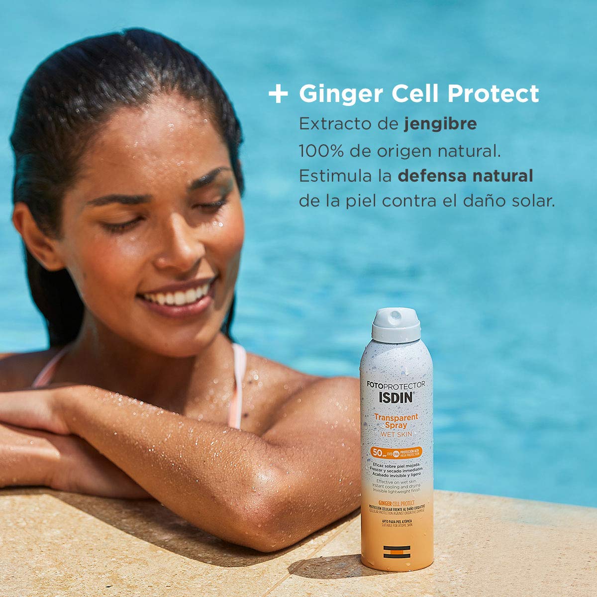 ISDIN After Sun Lotion, Efecto calmante y refrescante, hidratación y reparación intensa - 400 ml+Fotoprotector Transparent Wet Skin SPF 50 - Protector solar Corporal, Spray transparente
