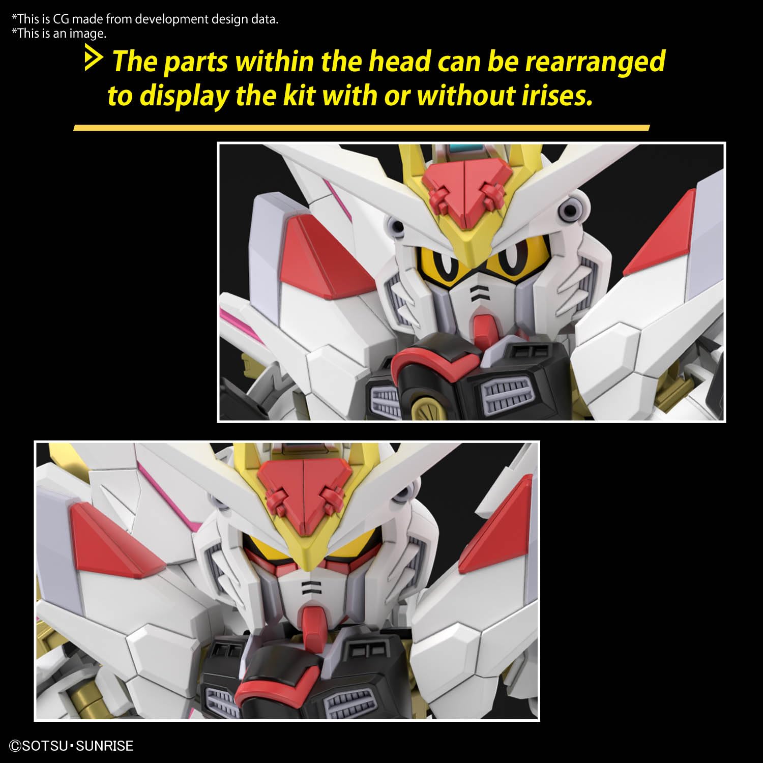 SD Gundam Cross Silhouette SDCS Mobile Suit Gundam SEED FREEDOM Mighty Strike Freedom Gundam Modèle en plastique à code couleur, Rouge, blanc