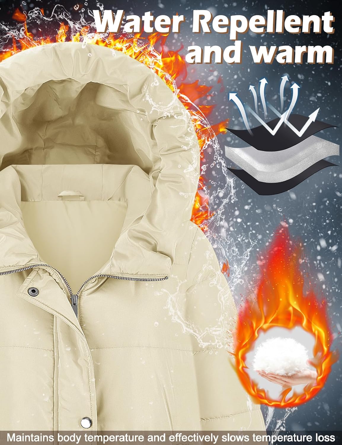 Womens Winter Long Puffer Coat Thicken Ladies Quilted Jacket Puffy Padded Zip Hood Parka Side Zipper Trendy 2026 - Image 6