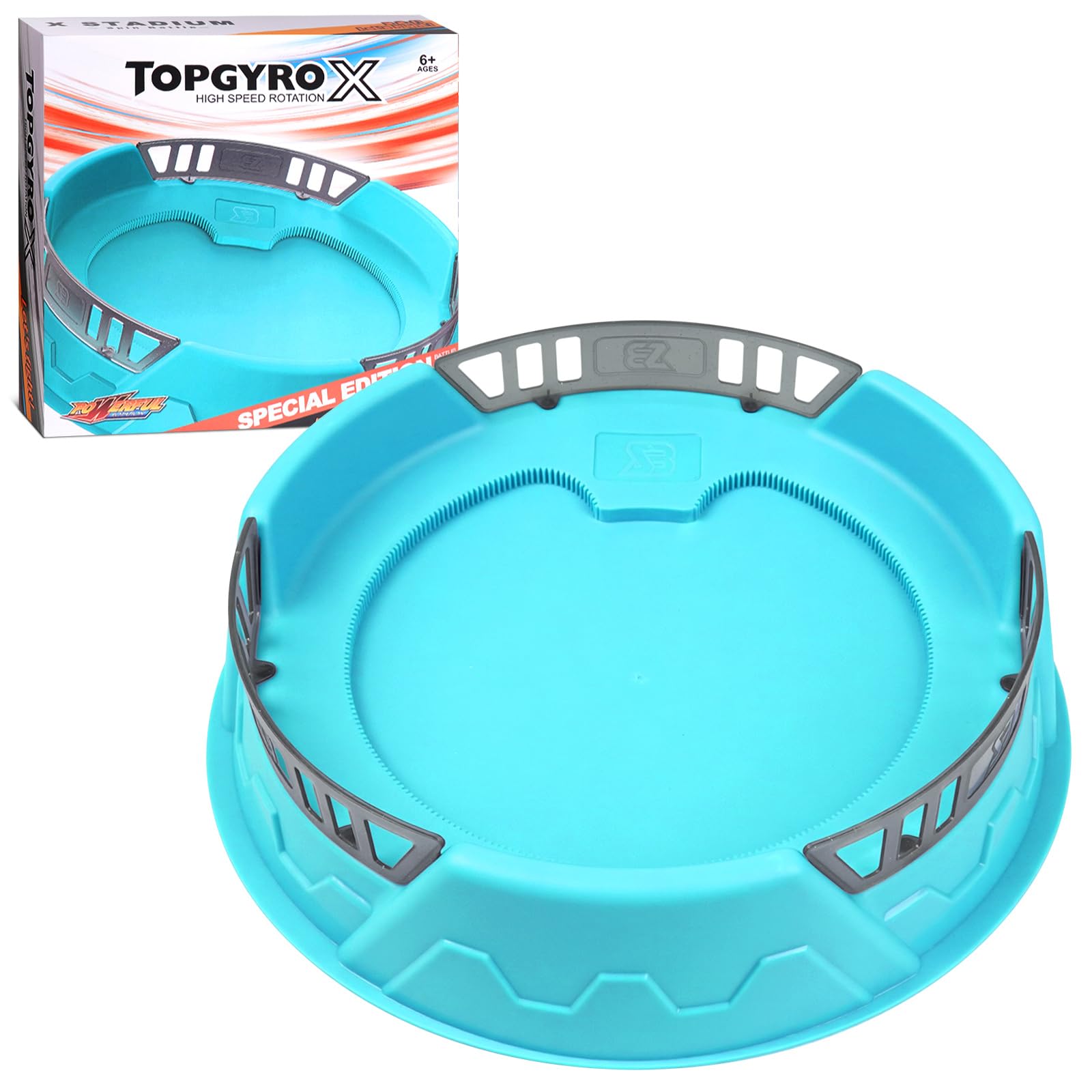 BGOVTAPO X Battling Stadium Only, Spinning Tops Arena with X Acceleration Rail, Compatible with X Spinning Top Game Toys, Great Gift for Boys Girls 6+(Blue)