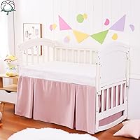 Vista 14 de Falda de cama para cuna, 100% algodón, natural, suave, transpirable para la piel delicada del bebé, falda de cama de cuna para bebés niños y niñas
