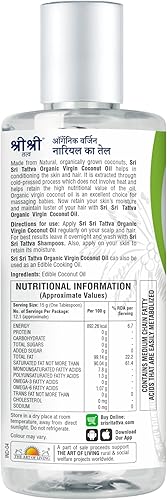 Miniatura 3 de Sri Sri Tattva Aceite de Coco Virgen Ecológico - 6.8 fl oz