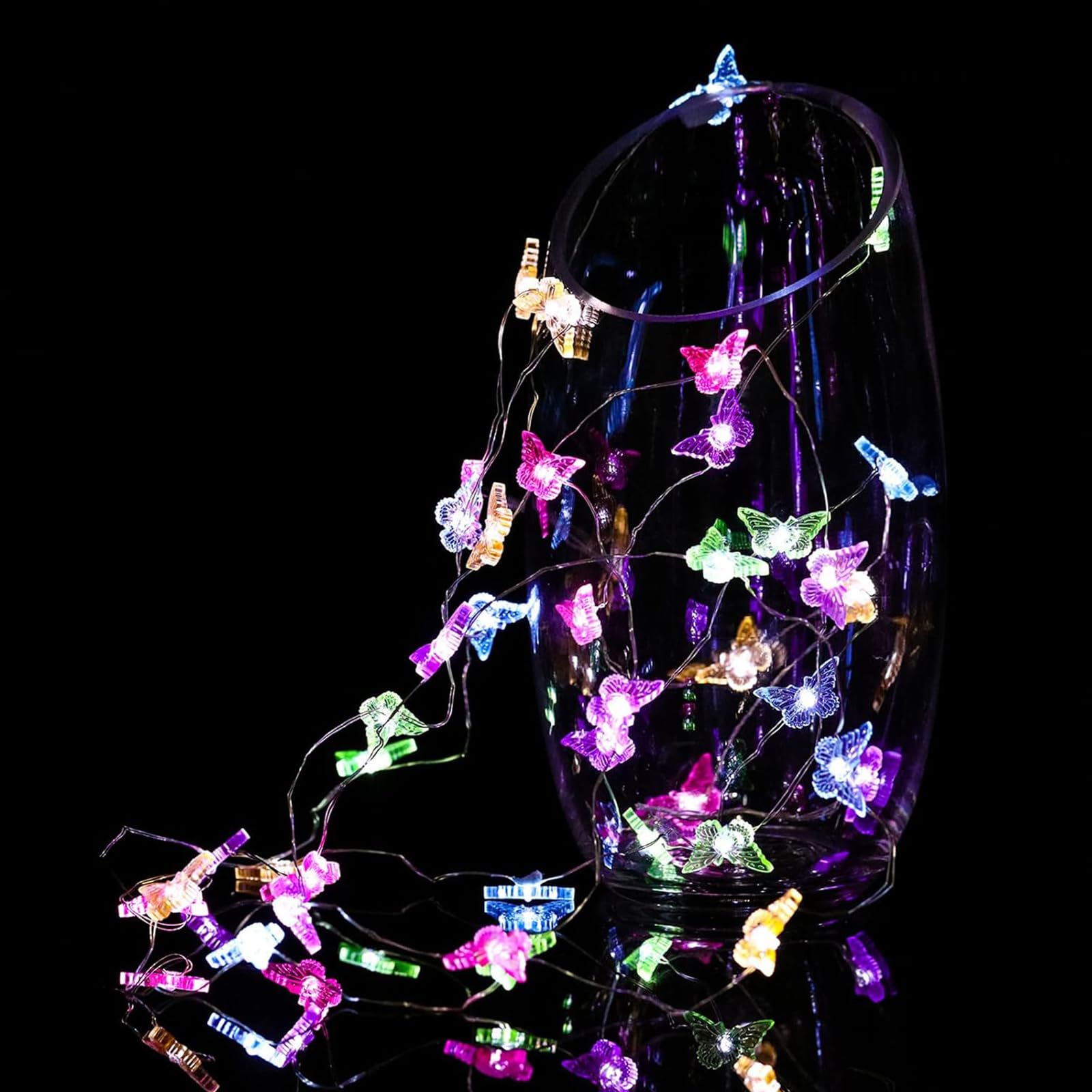 ENLACE Fairy Lights Butterfly, 2 m 20 LED Butterfly Fairy Lights, Decorative Light for Outdoor Indoor, Fairy Lights for Weddings, Parties, Garden, Christmas Decoration, Spring Decoration