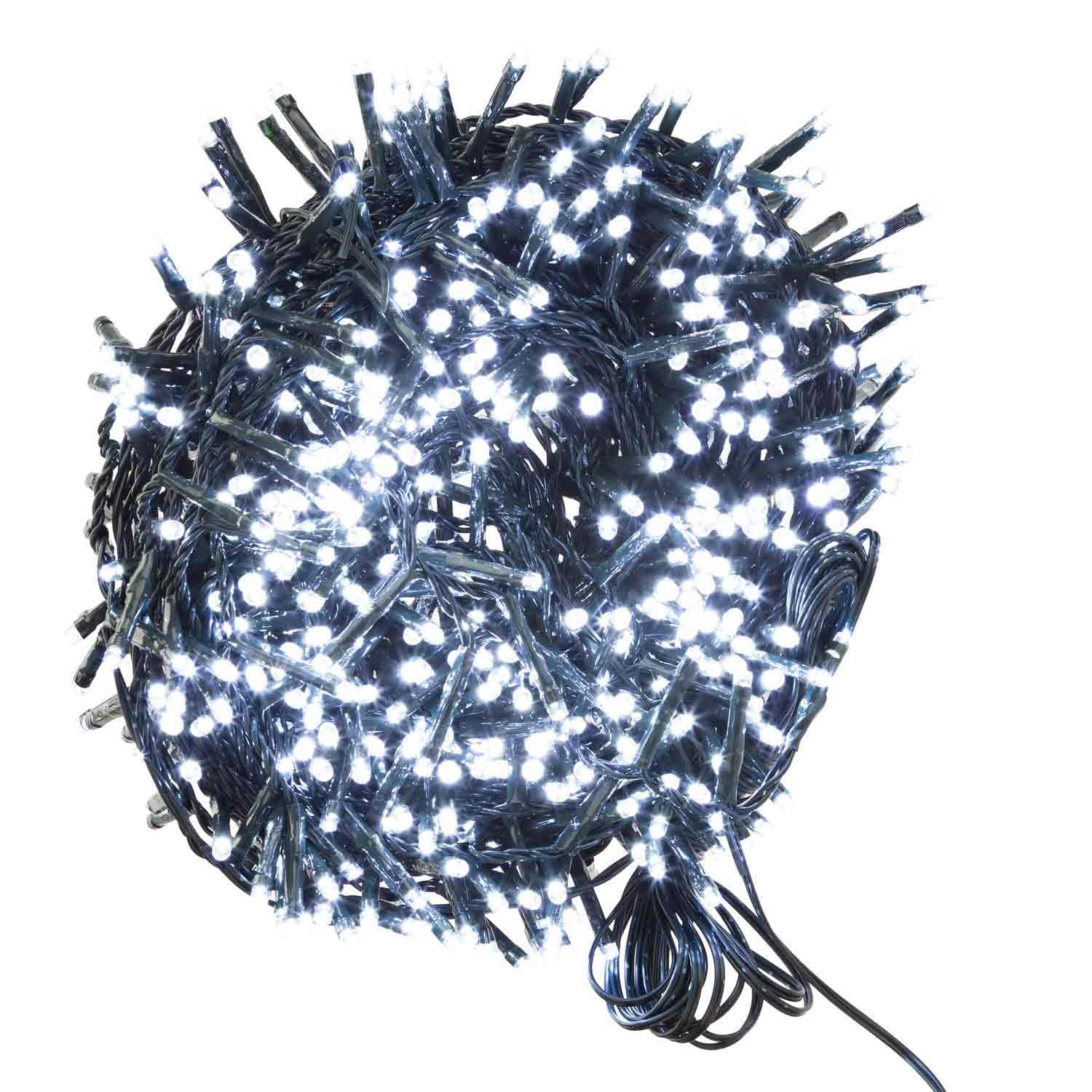 VFM - Christmas Lights 800 Led 20M Xmas Tree Lights - Fairy Lights - Festive Bright String Xmas Tree Wedding Fairy Lighting Indoor & Outdoor Mains Operated Multi Function Control Cool White