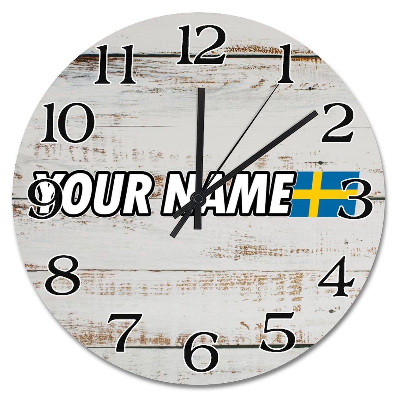 Horloge murale Suède sans tic-tac pour chambre et sommeil paisible