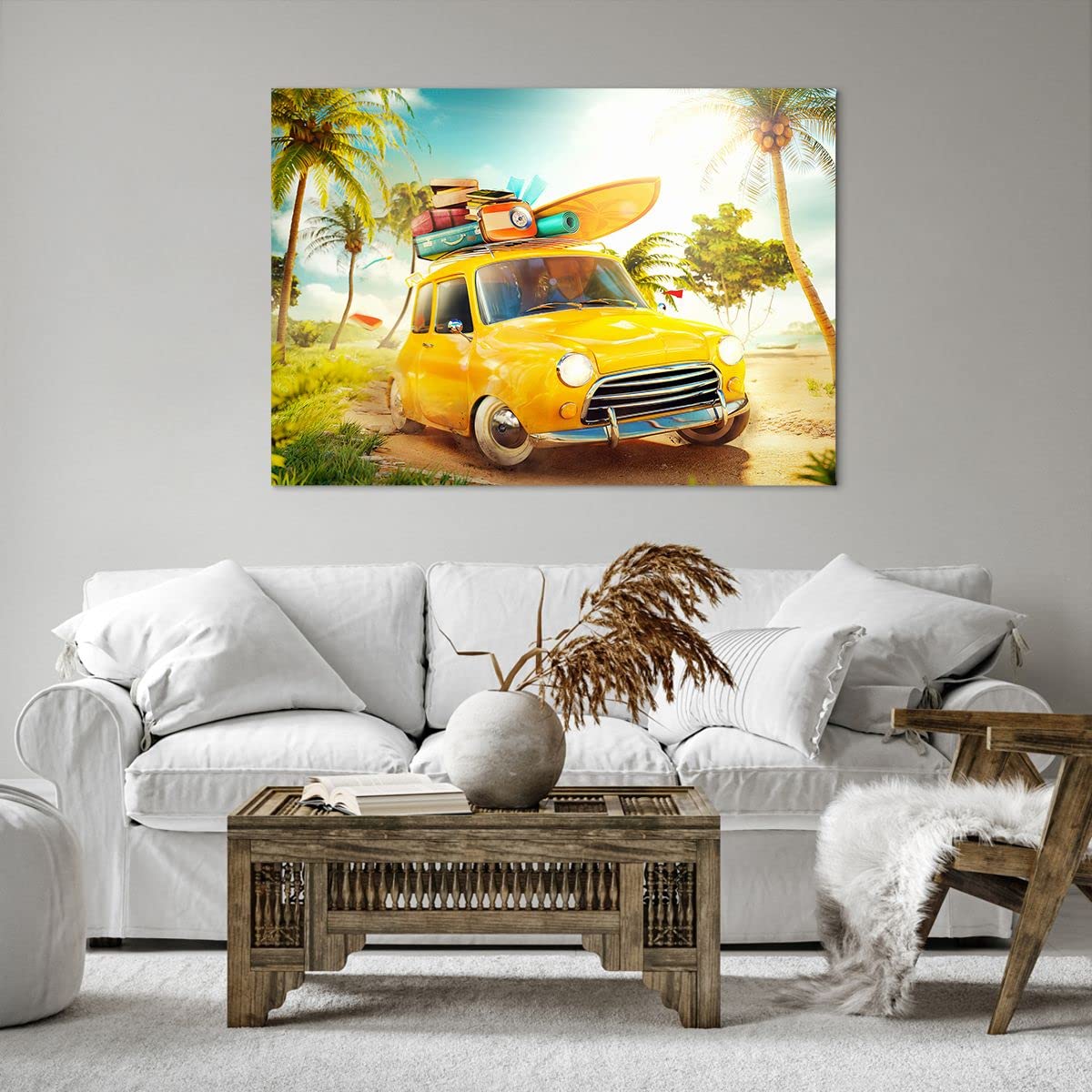 Lienzo Impresión Alta Calidad Cuadro Lienzo Decorativo 70x100 Cm – Moderno, Vertical, Flores Verano, Para Dormitorio O Salón Decoración Pared Moderno