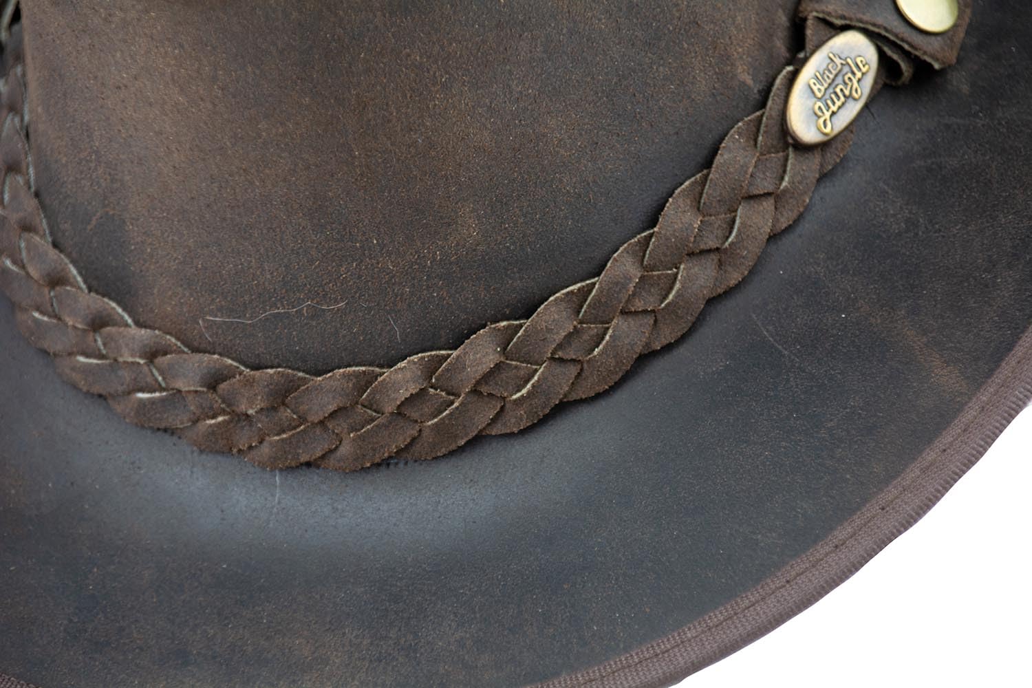 Black Jungle - Bulat Chapeau en Cuir Western Chapeau de Cow-Boy Australien