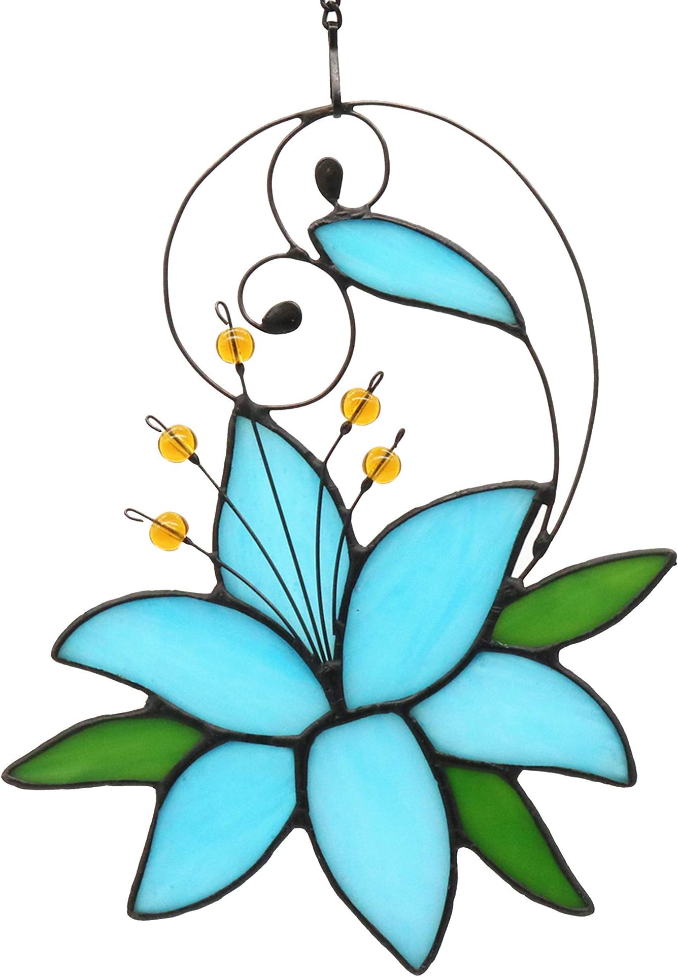 Lily Flower Stained Glass Window Hangings