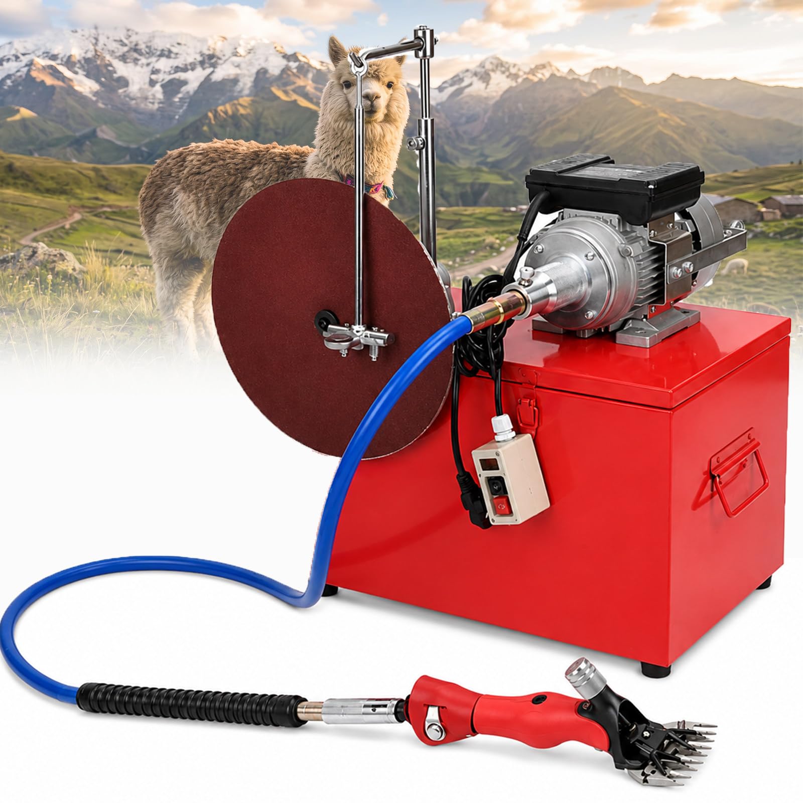 Stazione Professionale per la Toelettatura la Tosatura del Bestiame 850W | Ideale per Grandi Ranch, Affronta Senza Sforzo i Manti Folti e Ruvidi di Pecore, Capre, Alpaca, Lama e Animali a Pelo Folto.