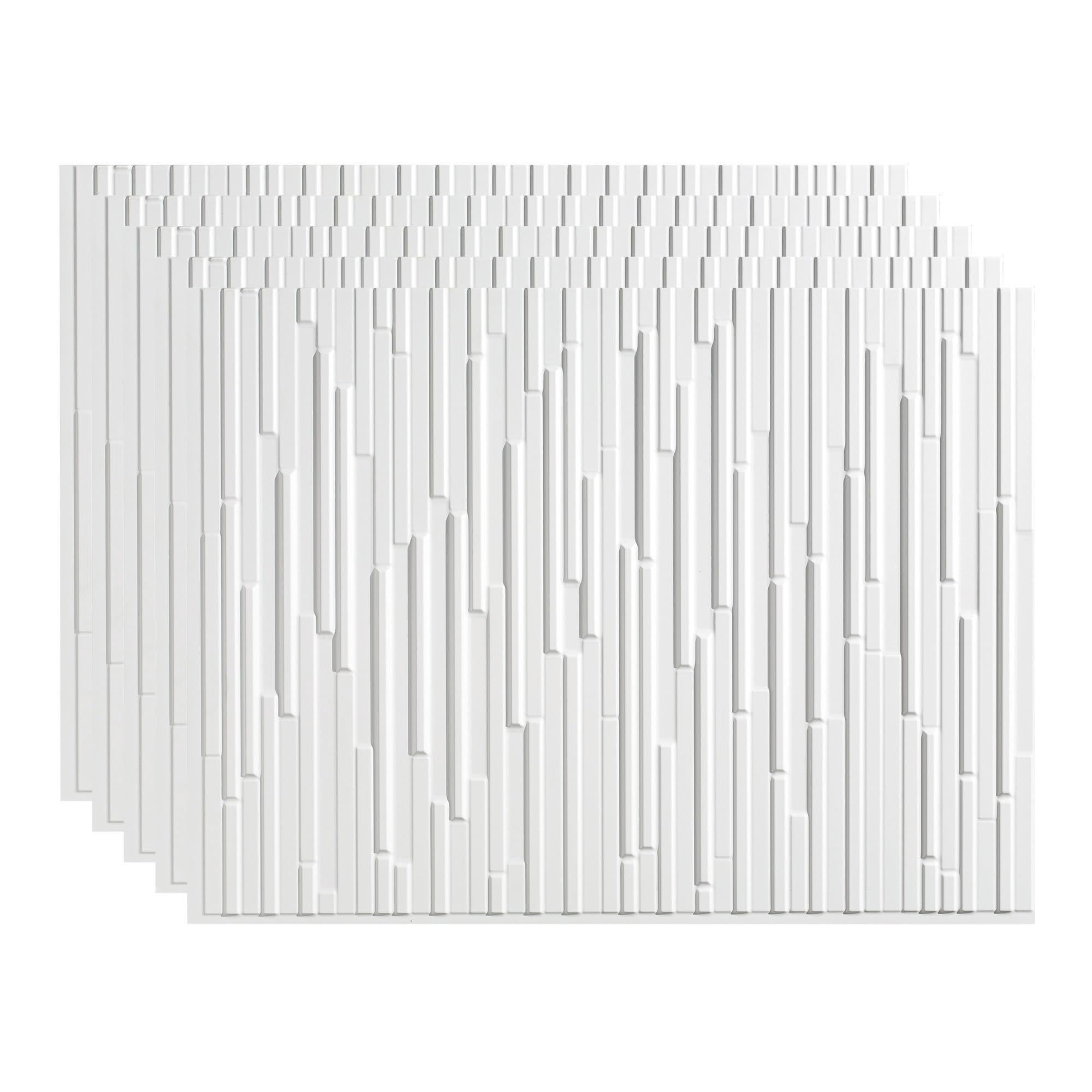 FASÄDESkyline Decorative Vinyl Backsplash Panel in Matte White (5 Pack)