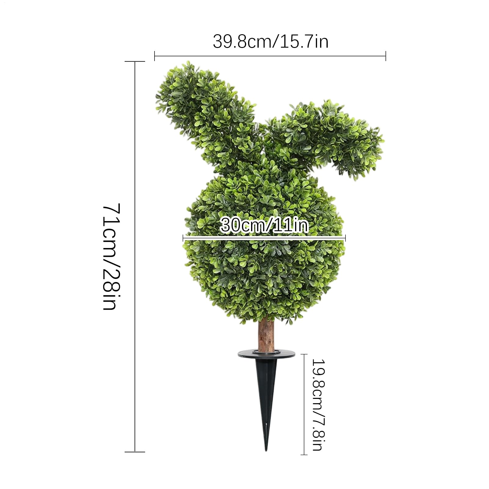 Piante artificiali di bosso per esterni, albero realistico da 71 cm, piante finte da esterno con picchetto, per fioriere da interni, giardino, cortile, decorazione pasquale