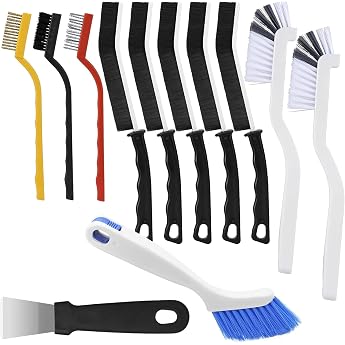 Crevice Tool 12 Pieces Hard Bristles Deep Cleaning Brushes for Household Kitchen Bathroom Corner Grout Sink Cup Teapot Bottle Mixer