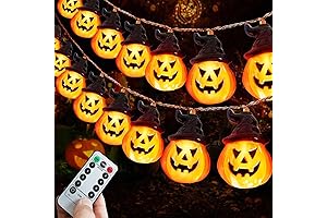 Upgraded 16FT 30 LED Battery Operated Pumpkin Lights