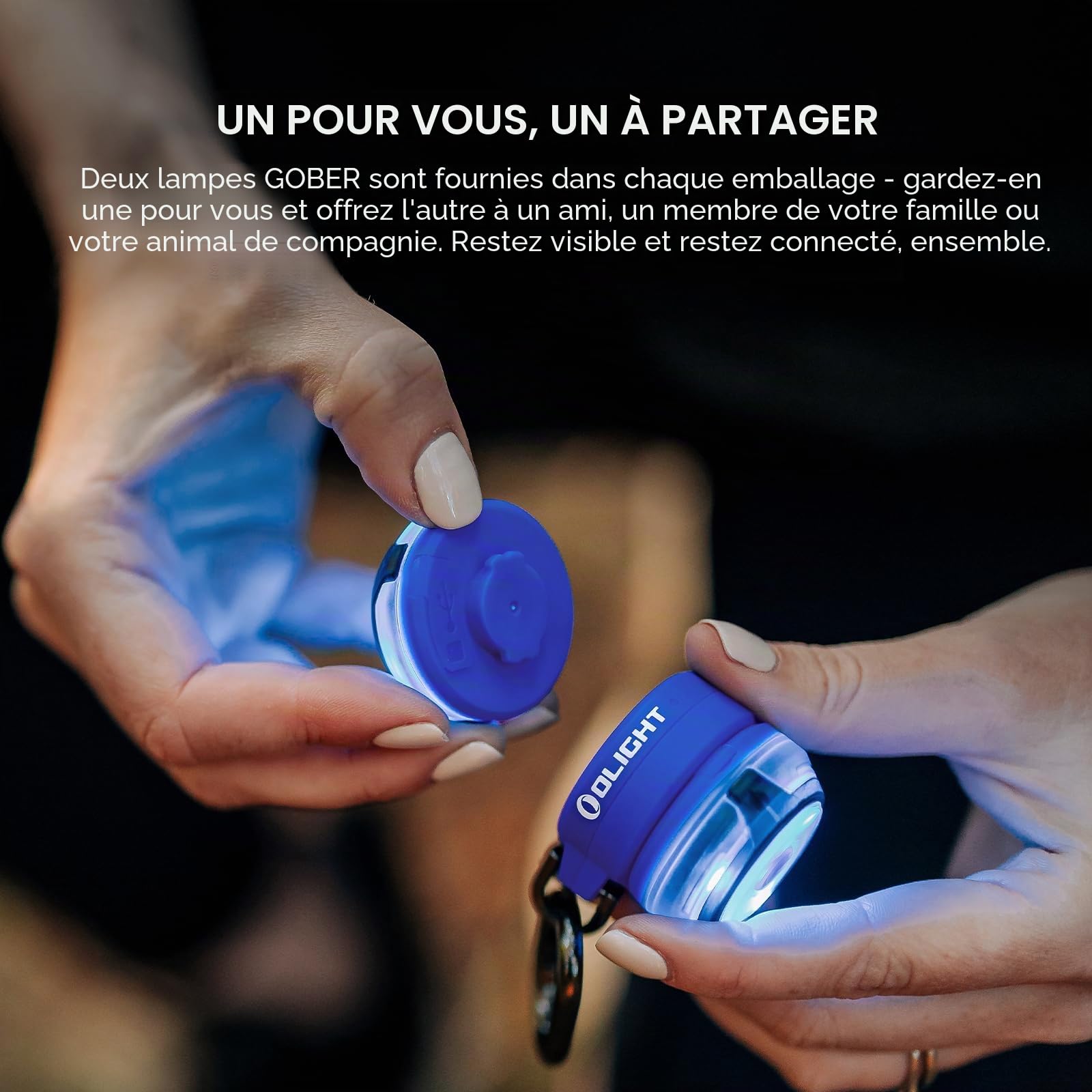 OLIGHT Gober 2 Lumière de sécurité LED haute visibilité avec 4 modes d'éclairage, avertissement clignotant rechargeable USB-C avec clip pour la course, le cyclisme, le camping, la promenade du chien