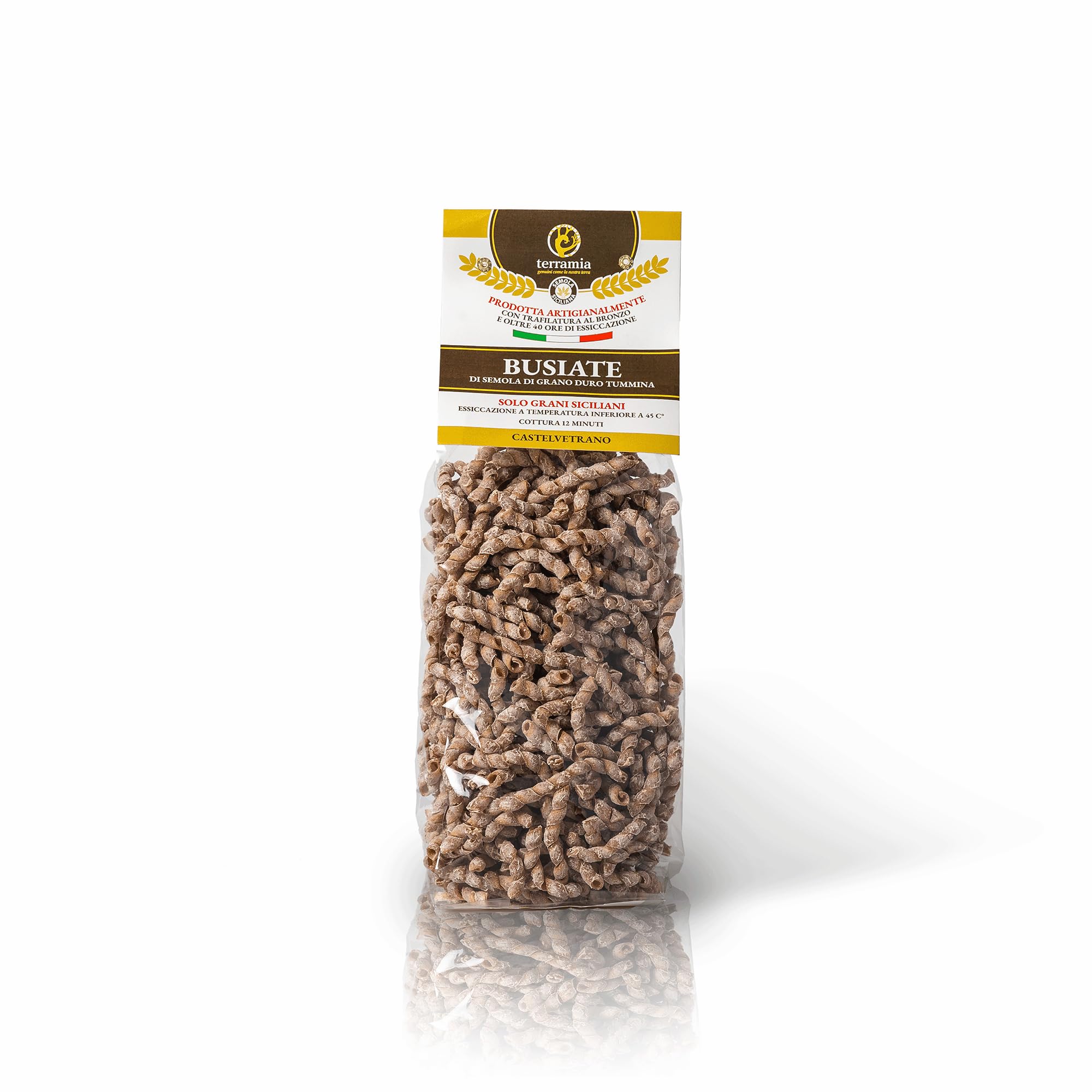 Busiata Nudeln, 12 Packungen à 500 g, 3 Weizensorten | 4 Packungen Hartweizen| 4 Packungen Tumminia-Weizen| 4 Packungen Russello-Weizen
