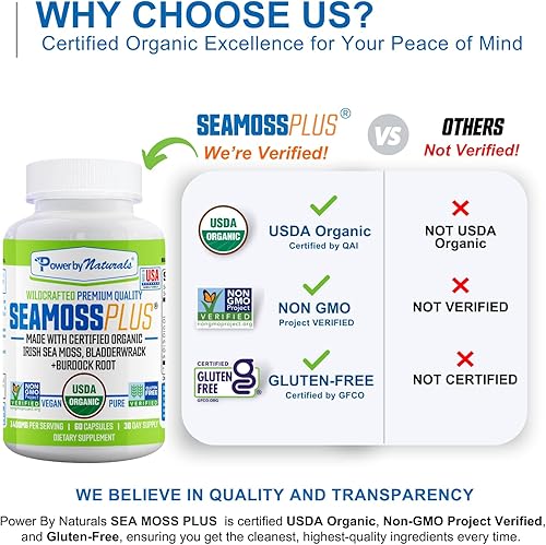 Miniatura 4 de Power By Naturals Suplementos orgánicos certificados de musgo marino Plus con musgo marino irlandés hecho a mano en el desierto chorro de vejiga y