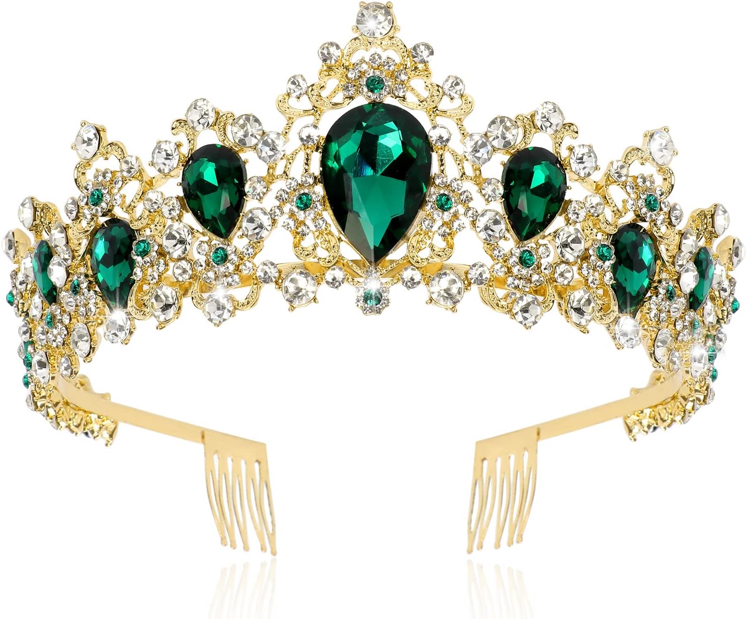 Green Crystal Gold Crown