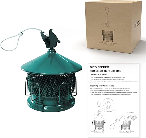 Miniatura 9 de Way2Furn - Comederos para pájaros silvestres para colgar al aire libre comedero exterior de metal ajustable con semillas de 38 libras gran capacidad