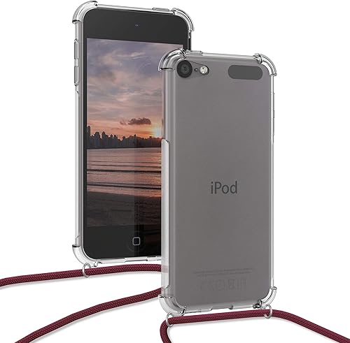 Miniatura 10 de kwmobile Funda cruzada compatible con Apple iPod Touch 6G  7G (6 y 7 generación), funda de TPU transparente con correa para el cuello, transparente