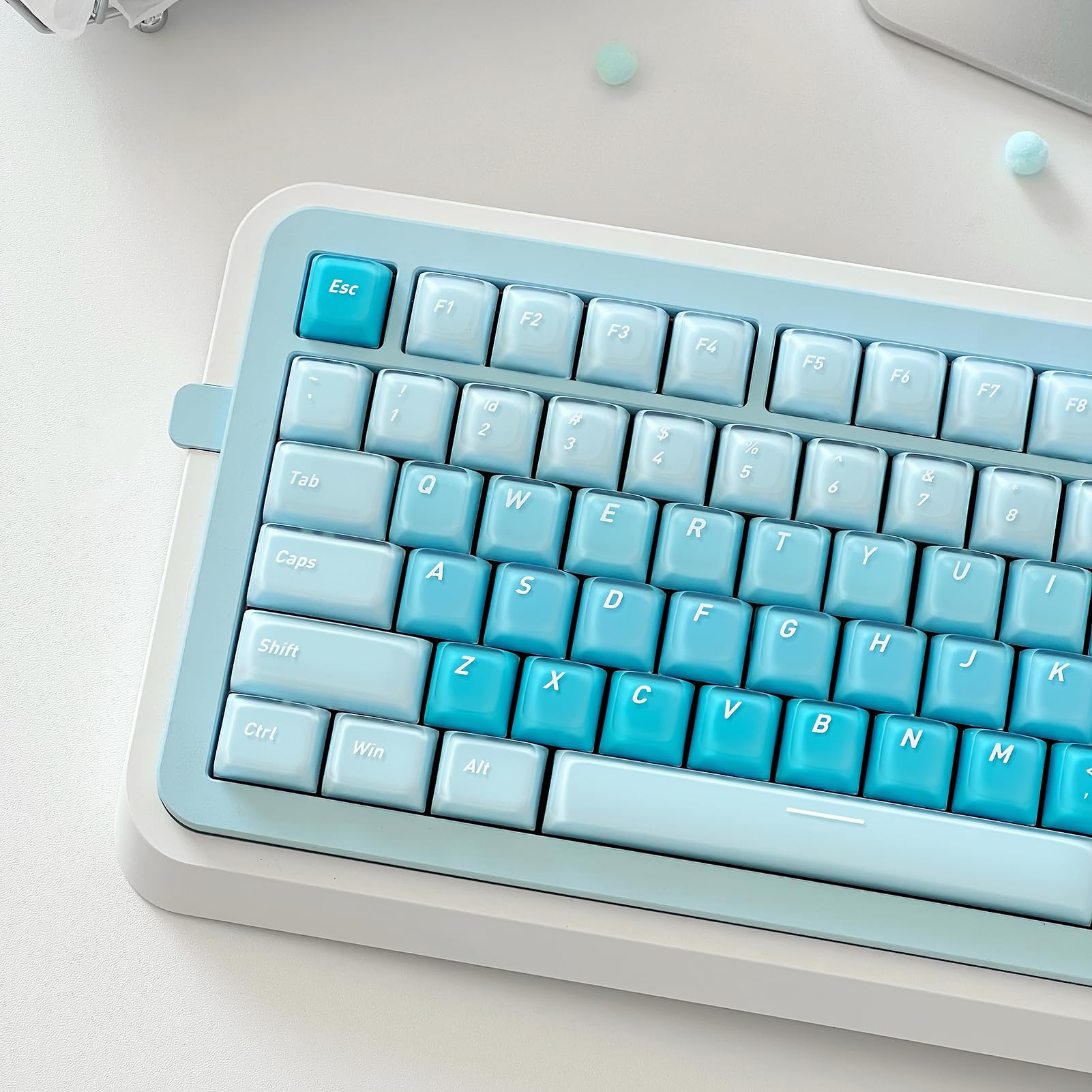 Sumgsn Lot de 136 touches PBT Doubleshot Bleu Jelly