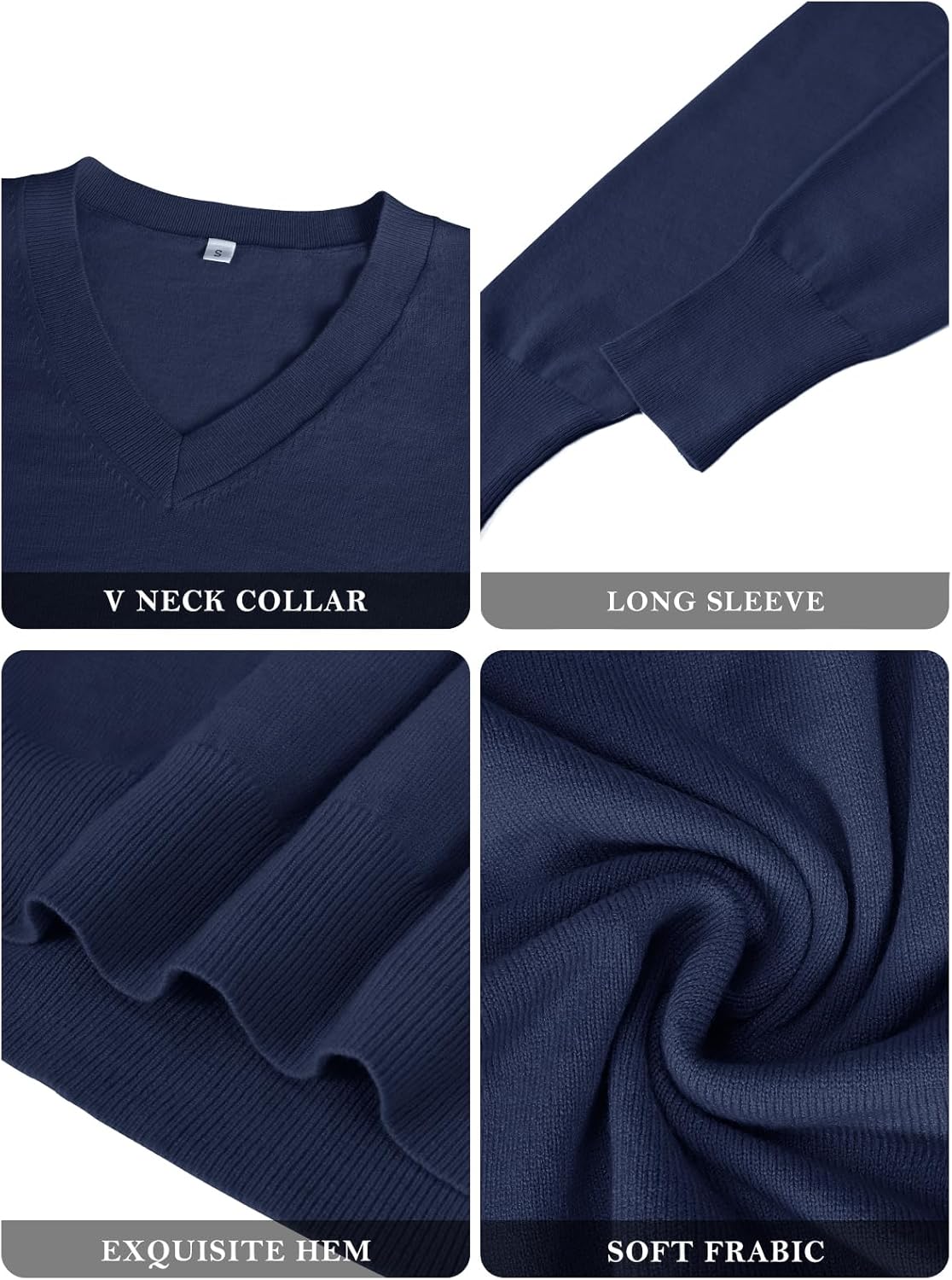 Women's Spring Sweaters 2026 Casual Long Sleeve Pullover V Neck Lightweight Sweatshirts Cute Blouse Tops - Image 4