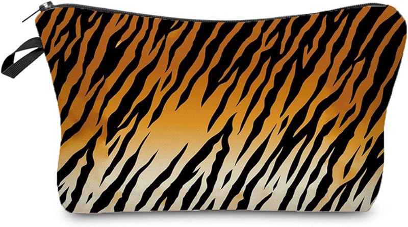 Necessaire de maquiagem Livel lhood com estampa de listras de tigre Tiger 01, 1 unidade