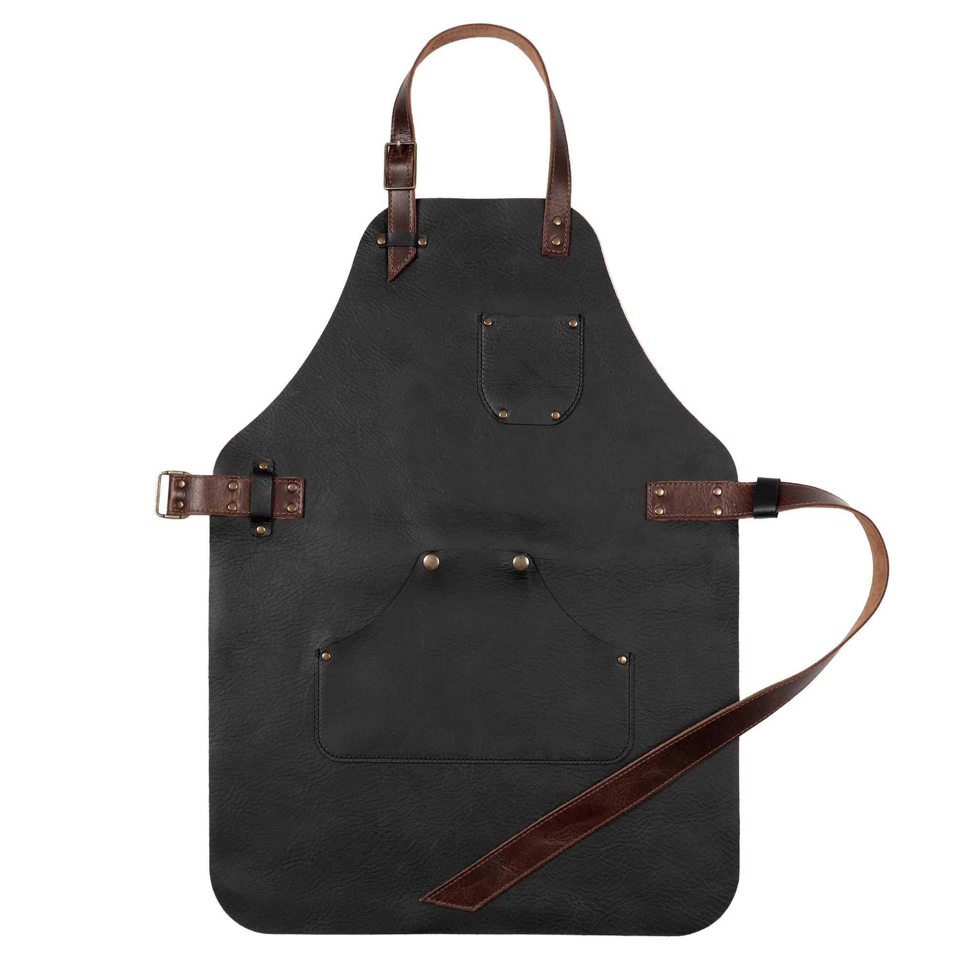Otto Angelino Delantal de Cuero de Grano Superior - Elegante, Ajustable, de Lujo – Taller y Cocina