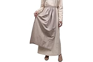 FURPHI Womens Renaissance Half Apron Linen Waist Peasant Apron for Kitchen Cooking