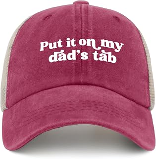 Put it on My dads tab Trucker Hat Men Funny Mesh Trucker Hat for Summer