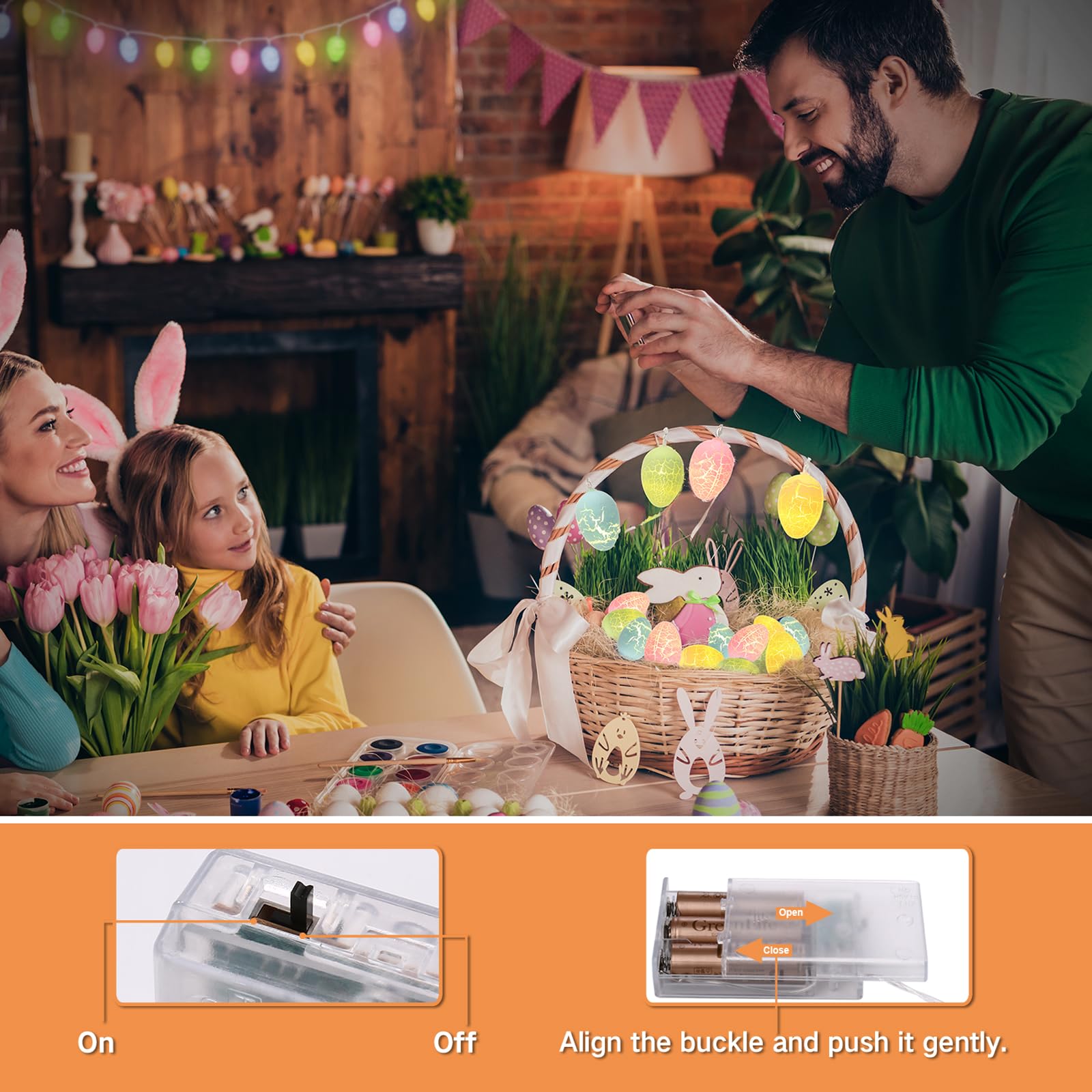 Amazon.co.jp: BrizLabs LEDイースターエッグストリングライト 20個 13