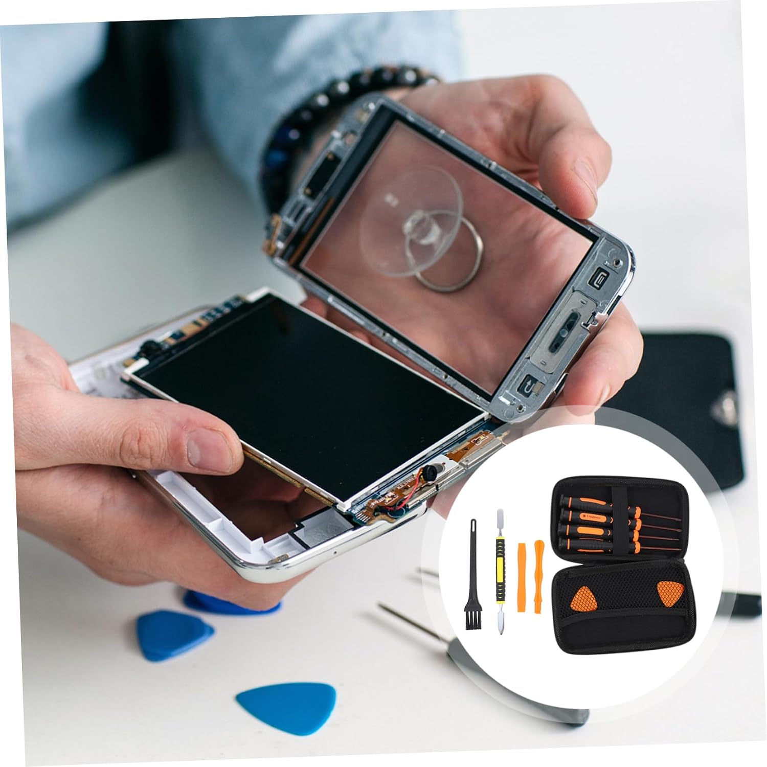 1set Mobile Tool Kit with Multi-functional Screwdrivers Portable Storage Case for Electronics Repair and Disassembly