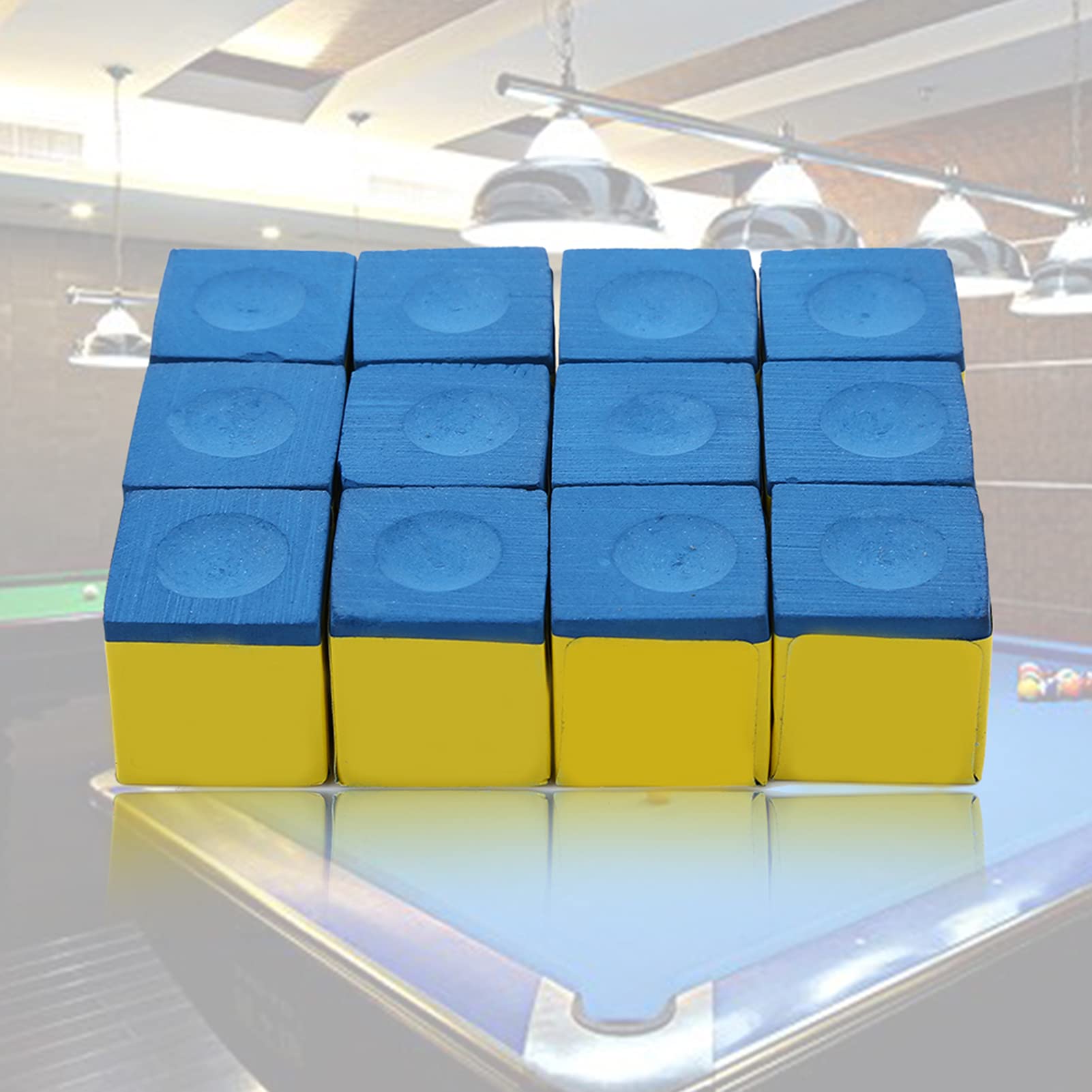 Pool Chalk Cubes , Billiard/Pool cues Chalks , No Slip Pool cues Chalk Box , 12 Pcs/Box Billiard cues Tip Chalk , Billiard Pool Table Accessories for Home/Tournament Use